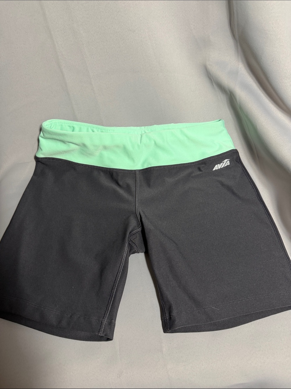 Avia Black Athletic Shorts with Mint Waistband